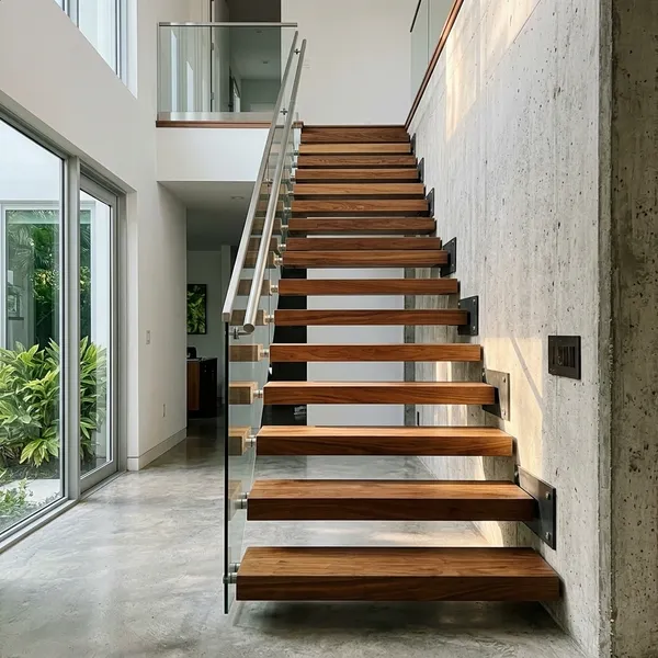 Custom floating stair installation
