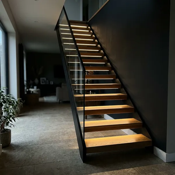 Integrated LED Lighting in Stair Treads completed installation in Palm Beach, FL